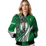 customized boston celtics floral print green jacket best selling jacketwow
