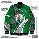 customized boston celtics floral print green jacket best selling jacketwow