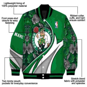 customized boston celtics floral print green jacket new arrival jacketwow
