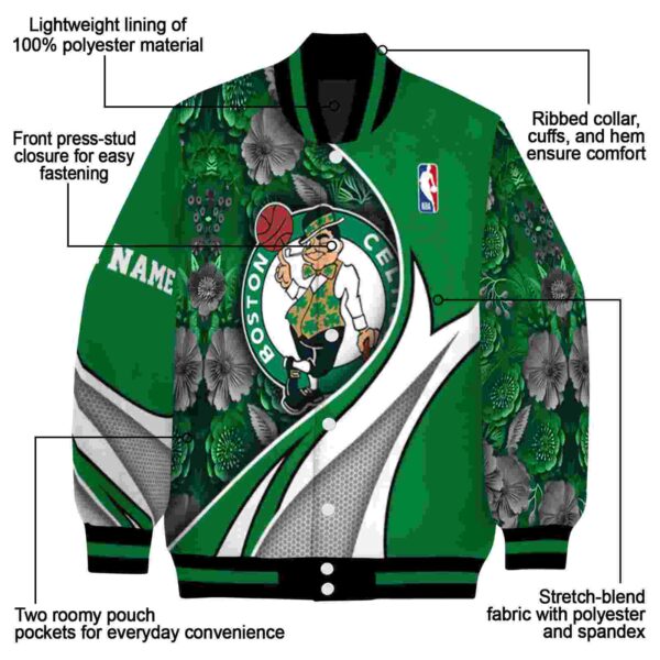 customized boston celtics floral print green jacket new arrival jacketwow