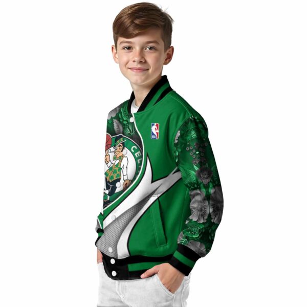 customized boston celtics floral print green jacket trendy jacketwow