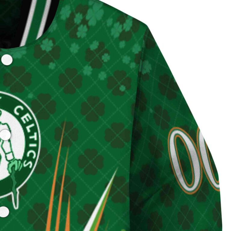 customized boston celtics shamrock pattern green jacket premium grade jacketwow