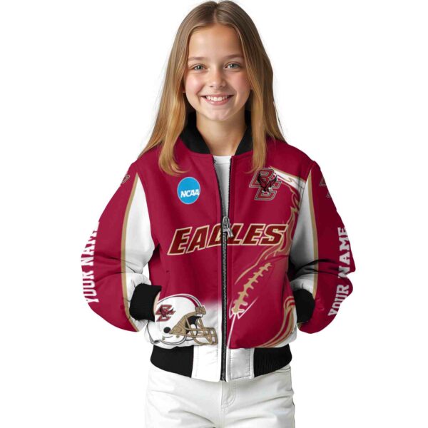 customized boston college eagles flaming football maroon white jacket top rated jacketwow