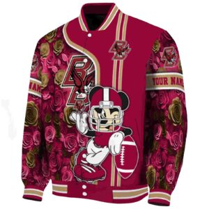 customized boston college eagles rose mickey maroon jacket best selling jacketwow