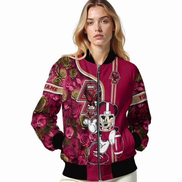 customized boston college eagles rose mickey maroon jacket latest model jacketwow