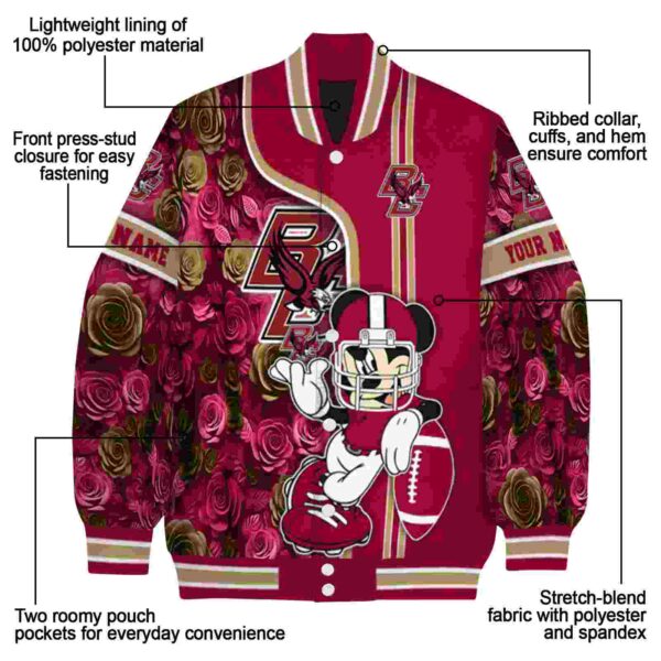 customized boston college eagles rose mickey maroon jacket new arrival jacketwow