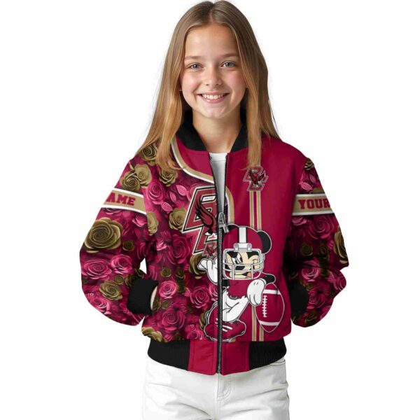 customized boston college eagles rose mickey maroon jacket top rated jacketwow