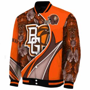 customized bowling green falcons floral print orange jacket best selling jacketwow