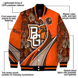customized bowling green falcons floral print orange jacket new arrival jacketwow