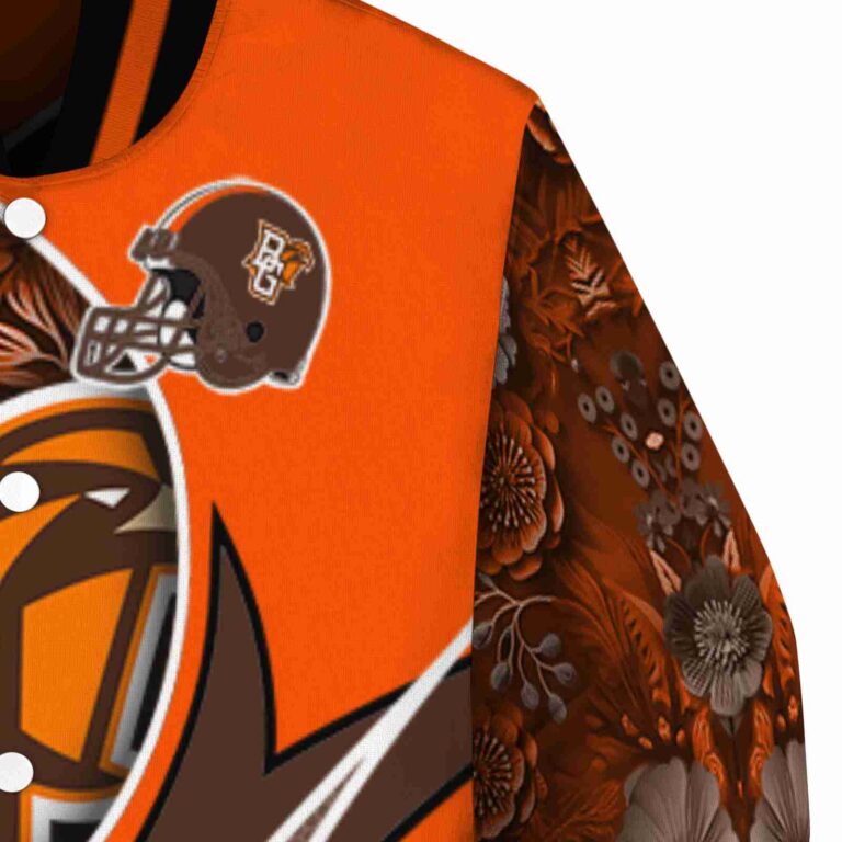 customized bowling green falcons floral print orange jacket premium grade jacketwow