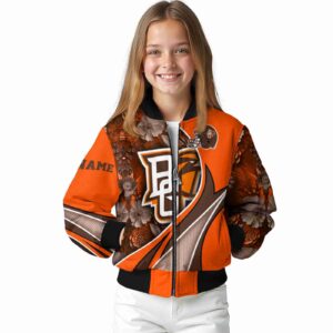 customized bowling green falcons floral print orange jacket top rated jacketwow