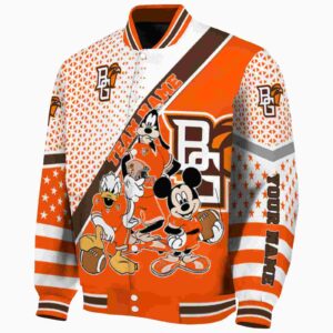 customized bowling green falcons mickey donald goofy orange white jacket best selling jacketwow
