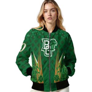 customized bowling green falcons shamrock pattern green jacket latest model jacketwow