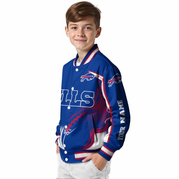 customized buffalo bills flaming football blue white jacket trendy jacketwow