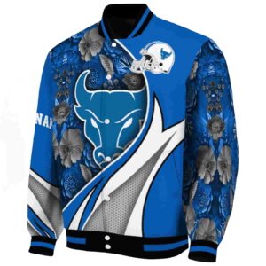 customized buffalo bulls floral print royal blue jacket best selling jacketwow