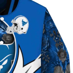 customized buffalo bulls floral print royal blue jacket premium grade jacketwow