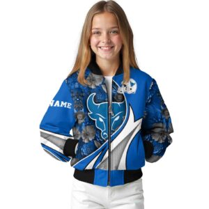 customized buffalo bulls floral print royal blue jacket top rated jacketwow