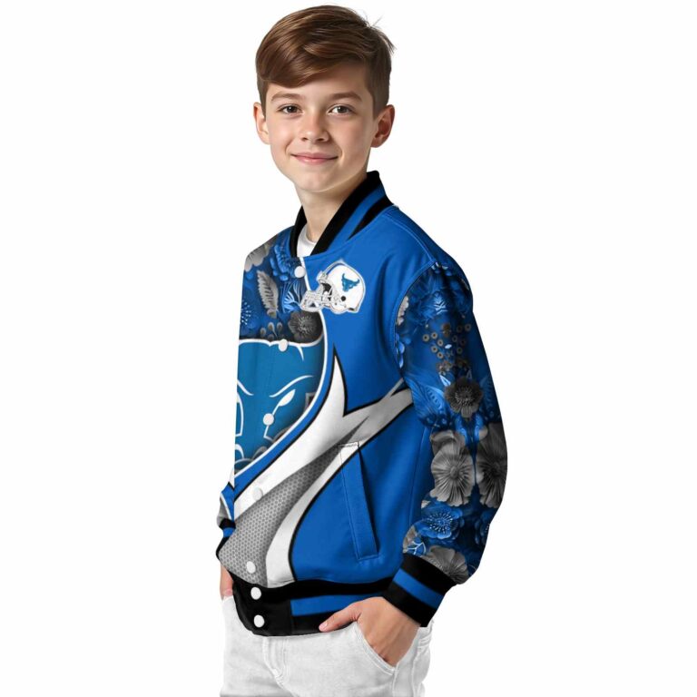 customized buffalo bulls floral print royal blue jacket trendy jacketwow