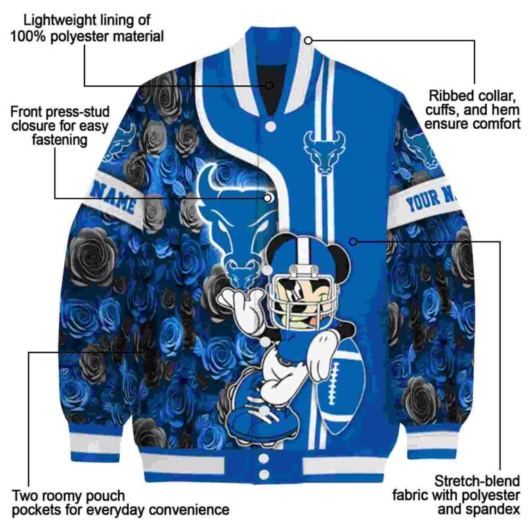 customized buffalo bulls rose mickey royal blue jacket new arrival jacketwow