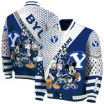 customized byu cougars mickey donald goofy blue white jacket best selling jacketwow