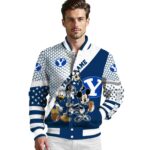 customized byu cougars mickey donald goofy blue white jacket best selling jacketwow