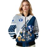customized byu cougars mickey donald goofy blue white jacket best selling jacketwow
