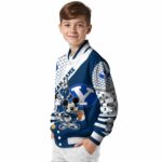 customized byu cougars mickey donald goofy blue white jacket best selling jacketwow