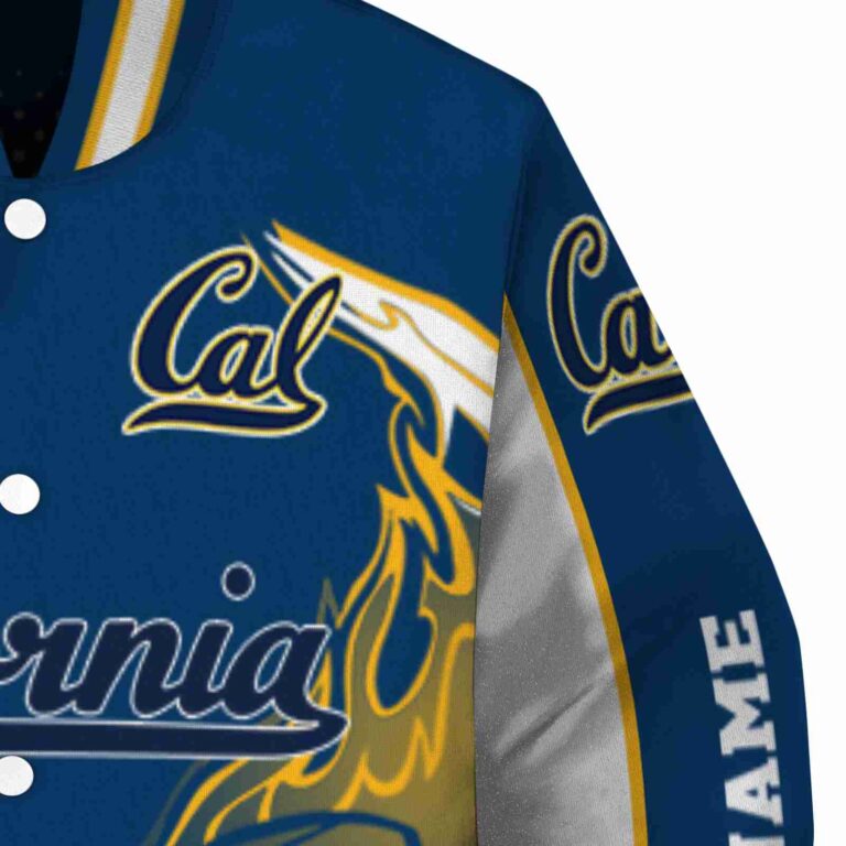 customized california golden bears flaming football blue white jacket premium grade jacketwow