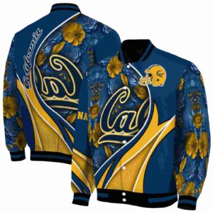 customized california golden bears floral print blue jacket fashion forward jacketwow