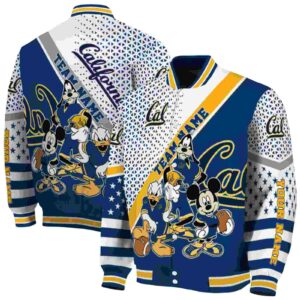 customized california golden bears mickey donald goofy blue white jacket fashion forward jacketwow