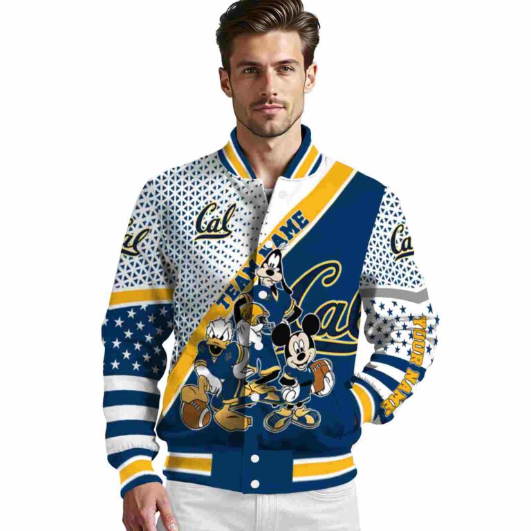 customized california golden bears mickey donald goofy blue white jacket high quality jacketwow