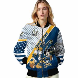 customized california golden bears mickey donald goofy blue white jacket latest model jacketwow