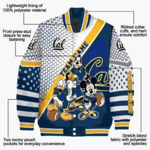 customized california golden bears mickey donald goofy blue white jacket new arrival jacketwow