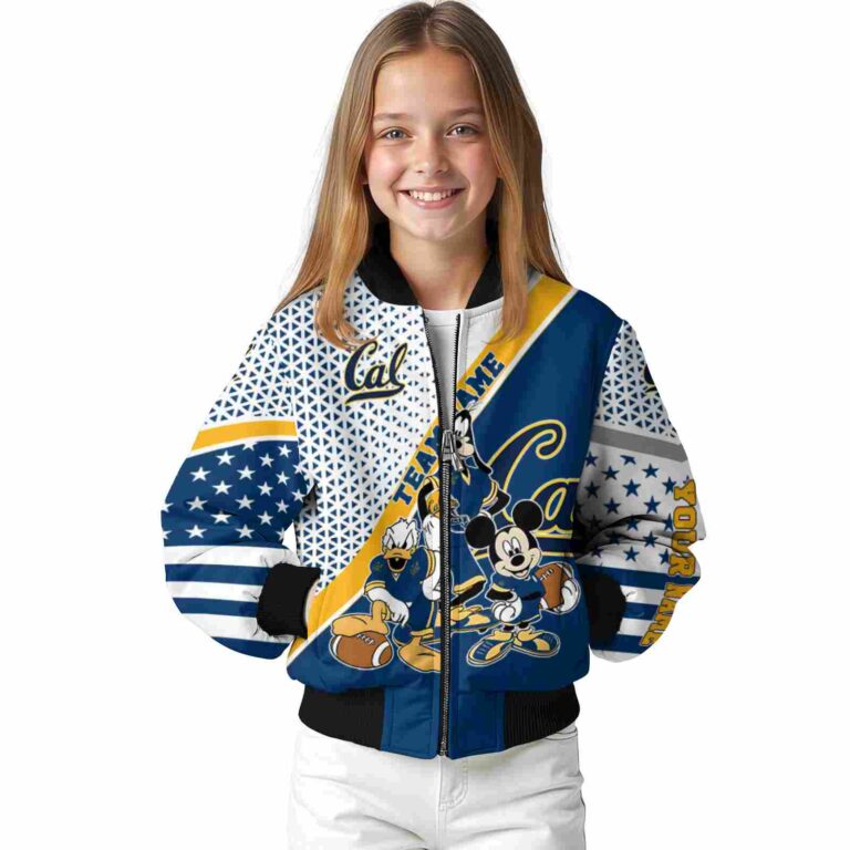 customized california golden bears mickey donald goofy blue white jacket top rated jacketwow