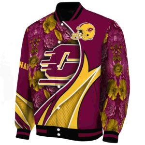 customized central michigan chippewas floral print maroon jacket best selling jacketwow