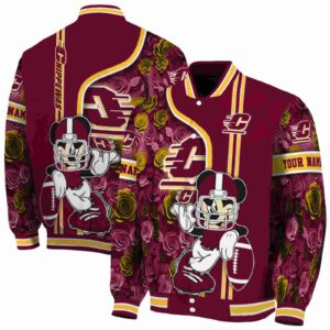 customized central michigan chippewas rose mickey maroon jacket fashion forward jacketwow
