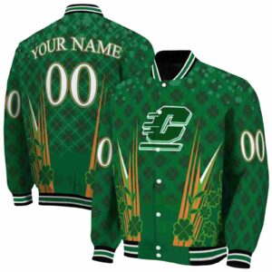 customized central michigan chippewas shamrock pattern green jacket fashion forward jacketwow