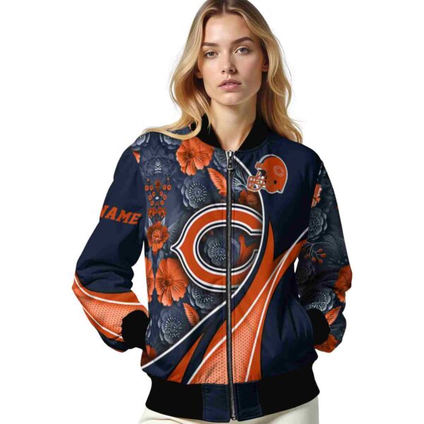 customized chicago bears floral print blue jacket latest model jacketwow