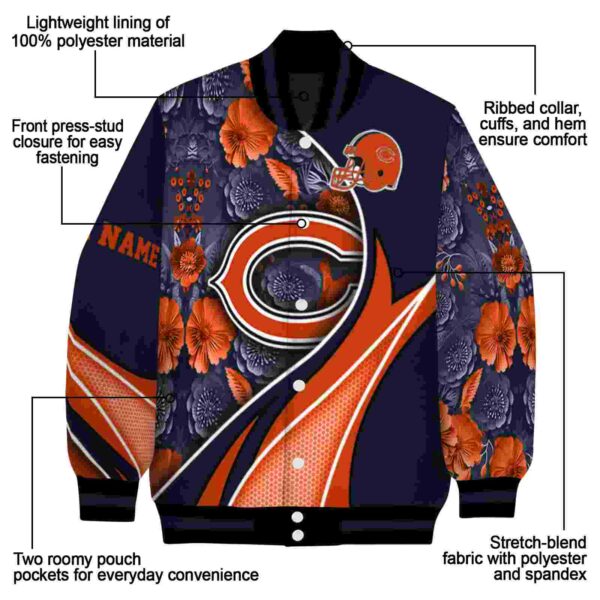 customized chicago bears floral print blue jacket new arrival jacketwow