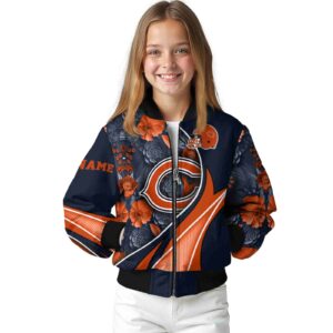 customized chicago bears floral print blue jacket top rated jacketwow