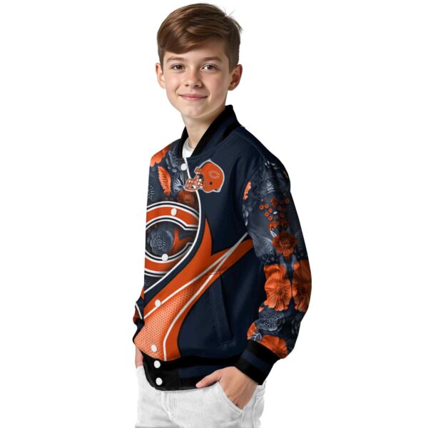 customized chicago bears floral print blue jacket trendy jacketwow