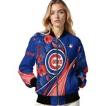 customized chicago cubs floral print blue jacket best selling jacketwow