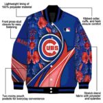 customized chicago cubs floral print blue jacket best selling jacketwow