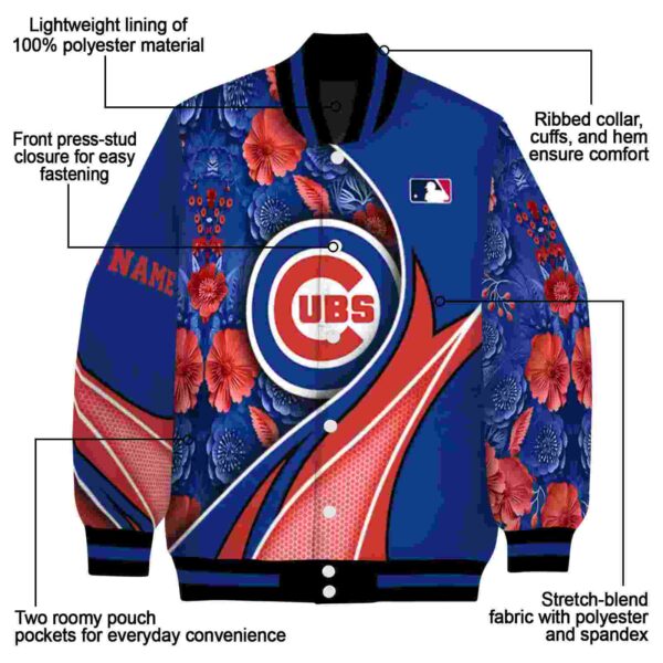 customized chicago cubs floral print blue jacket new arrival jacketwow