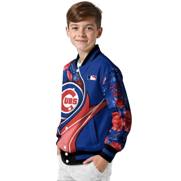 customized chicago cubs floral print blue jacket trendy jacketwow