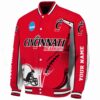 customized cincinnati bearcats flaming football red white jacket best selling jacketwow