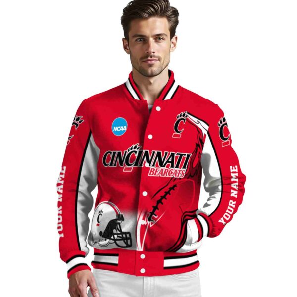 customized cincinnati bearcats flaming football red white jacket high quality jacketwow