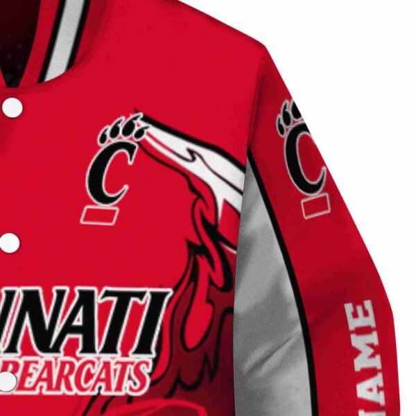 customized cincinnati bearcats flaming football red white jacket premium grade jacketwow