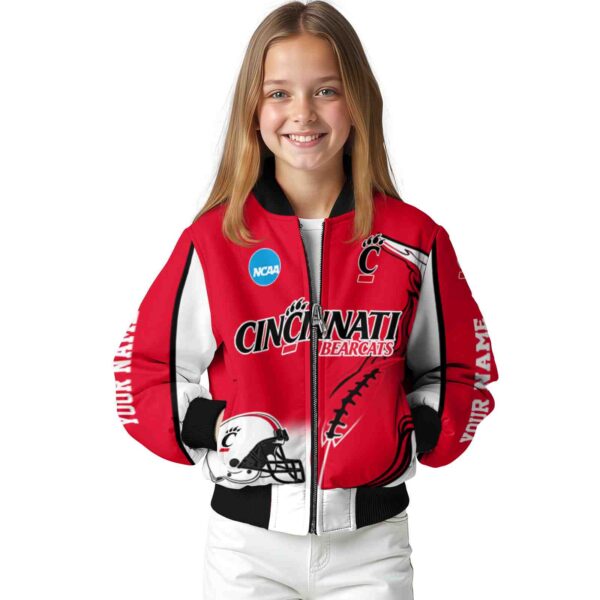 customized cincinnati bearcats flaming football red white jacket top rated jacketwow