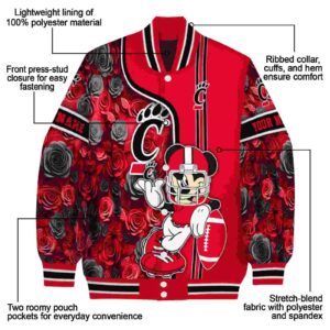customized cincinnati bearcats rose mickey red jacket new arrival jacketwow